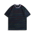 Loose fit couple T-shirt in apricot, black, yellow, gray, or pink with short sleeves and round neck.