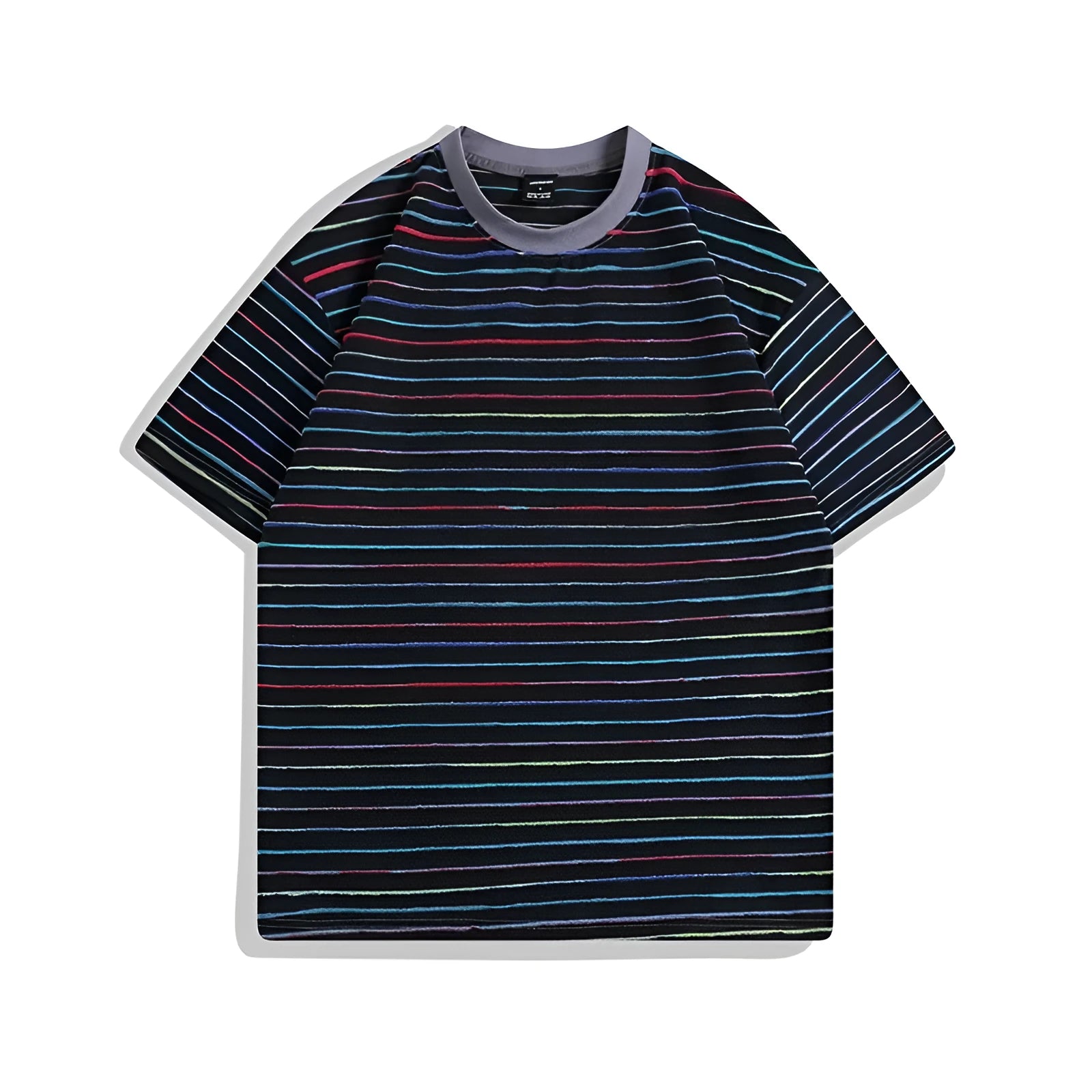 Loose fit couple T-shirt in apricot, black, yellow, gray, or pink with short sleeves and round neck.