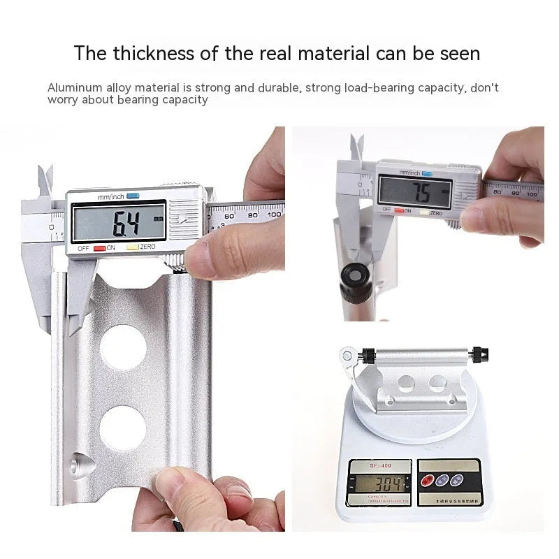Silver metal quick-release fixing clip for bicycle handlebar or SUV rack accessory mounting
