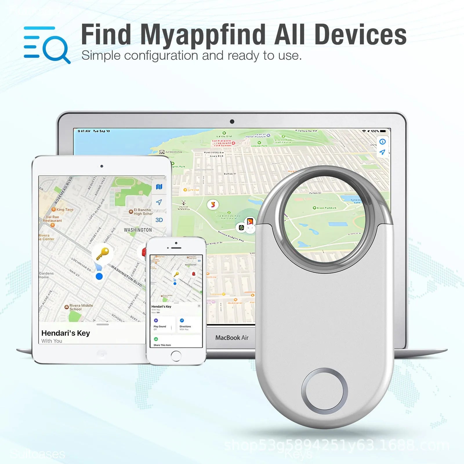 Black and white GPS tracking device for anti-loss monitoring of pets and children with compact design