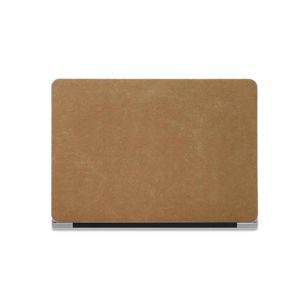 Cocoa brown suede laptop sleeve for MacBook models A1278 A1466 A2338 A2442 A2485
