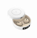 Mini semi-in-ear wireless headphones in black, colour, or white with compact charging case