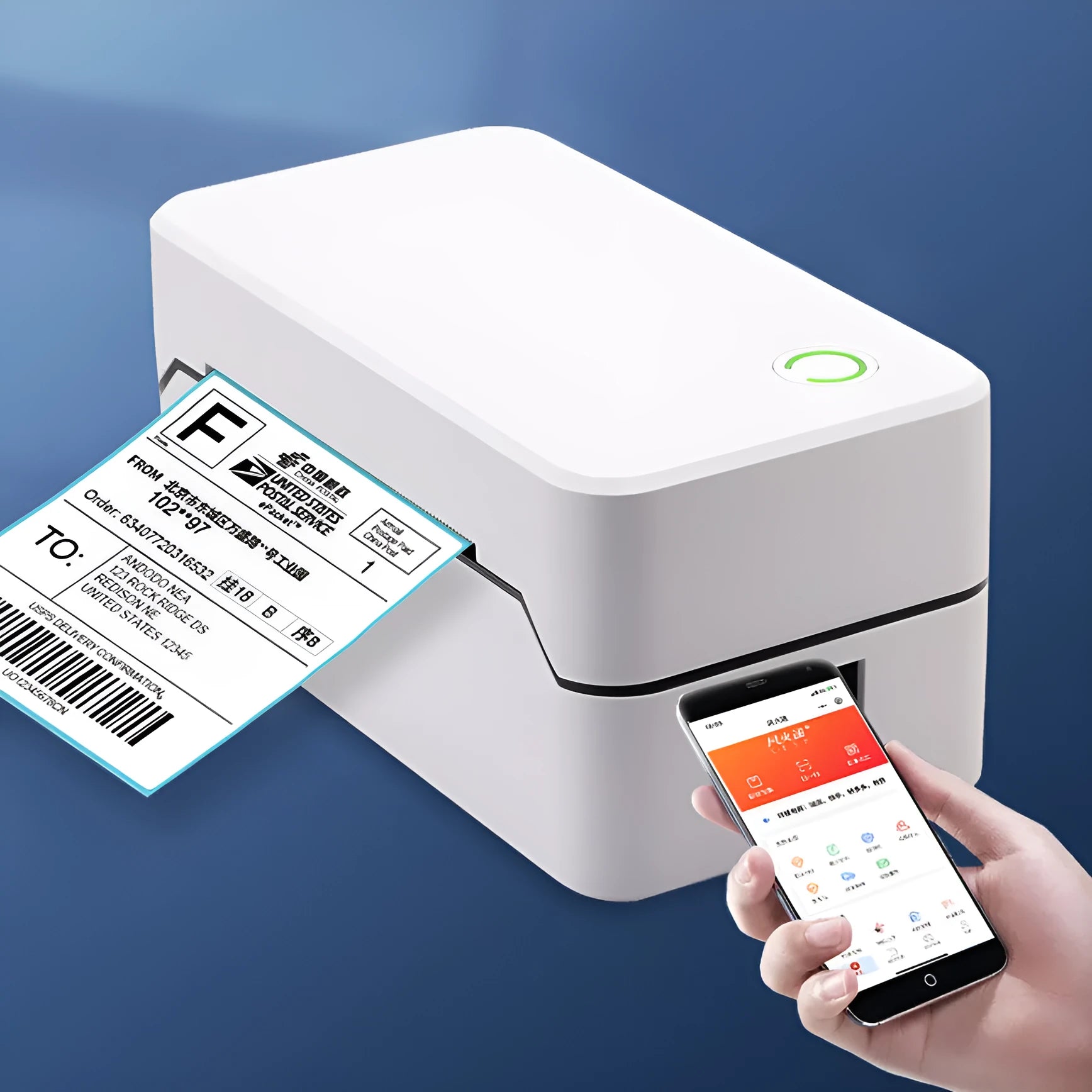 Thermal Express TDL401H compact Bluetooth and USB thermal printer on a desk