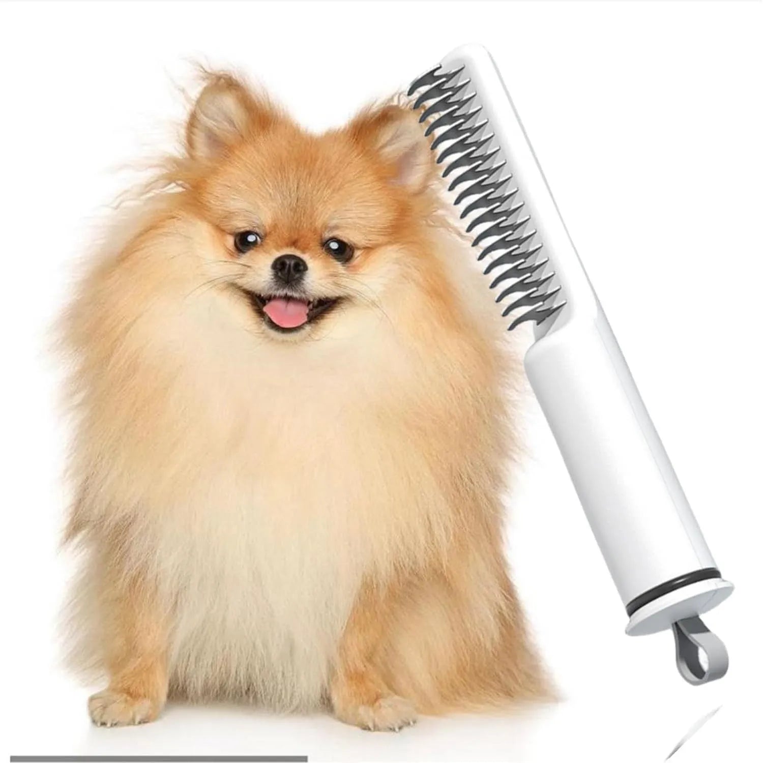 Stainless steel pet dematting comb with comfortable handle in pink colour option