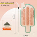 Ice cream cone-shaped cat scratching post with feather teaser in corner placement