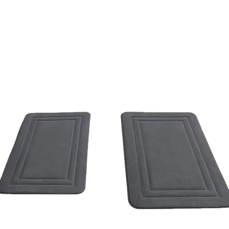 Home Hui-style three-piece bathroom floor mat set in PVC with stripe, solid, and grid patterns, 40x50 40x60 50x80cm