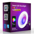 Smart WiFi Bluetooth RGBW colour-changing ceiling tube lamp with remote control