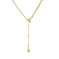 Gold 925 sterling silver double-layer clavicle chain necklace with water droplet motif