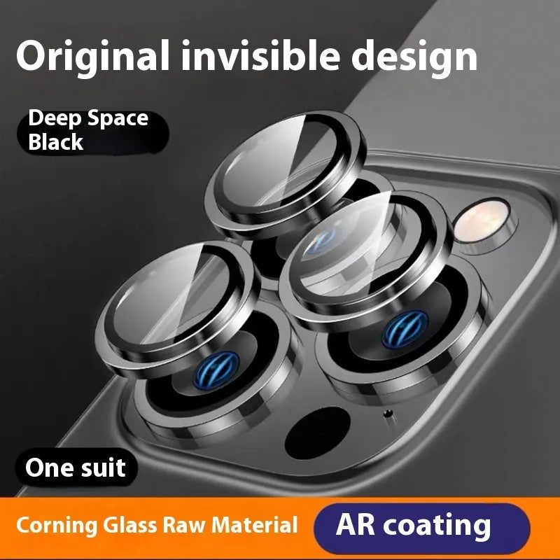 AR grade Corning tempered glass lens protector for iPhone camera, HD and explosion-proof, available in Dark Purple