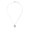 925 silver flower shape pendant necklace with platinum electroplated finish for women