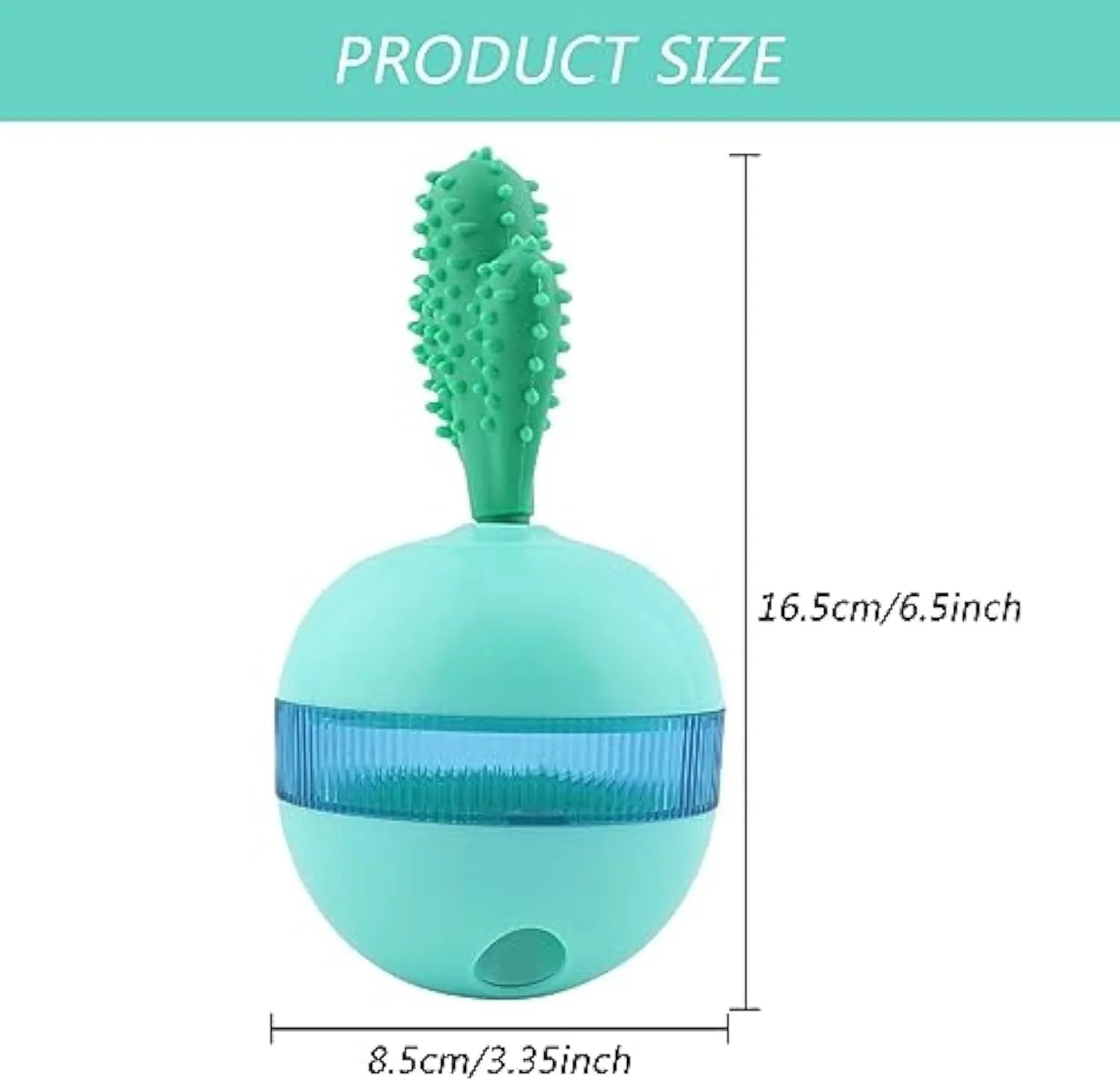 Blue or green rubber dog treat dispenser tumbler ball toy for medium large dogs