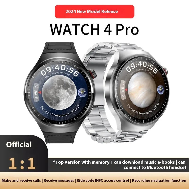 Smartwatch with TFT screen heart rate blood pressure monitoring Black Steel