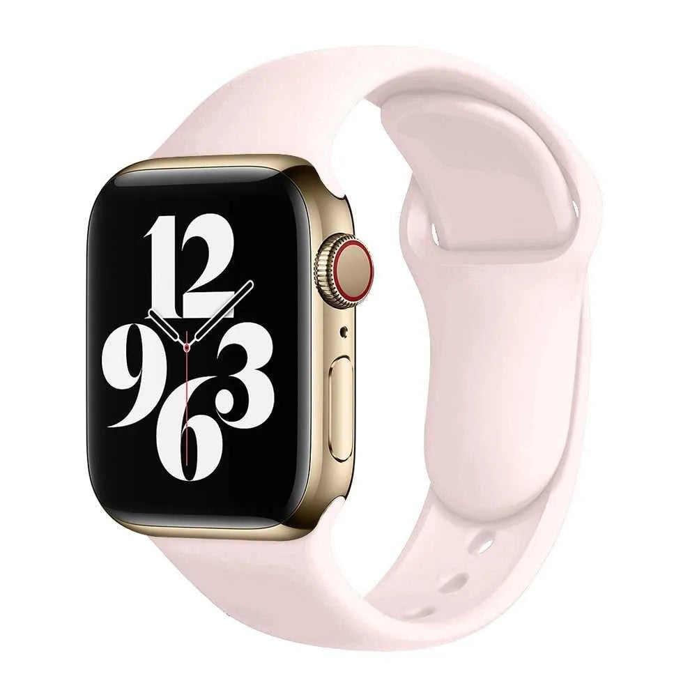 Silicone watch strap in black for Apple Watch 42mm with metal buckle