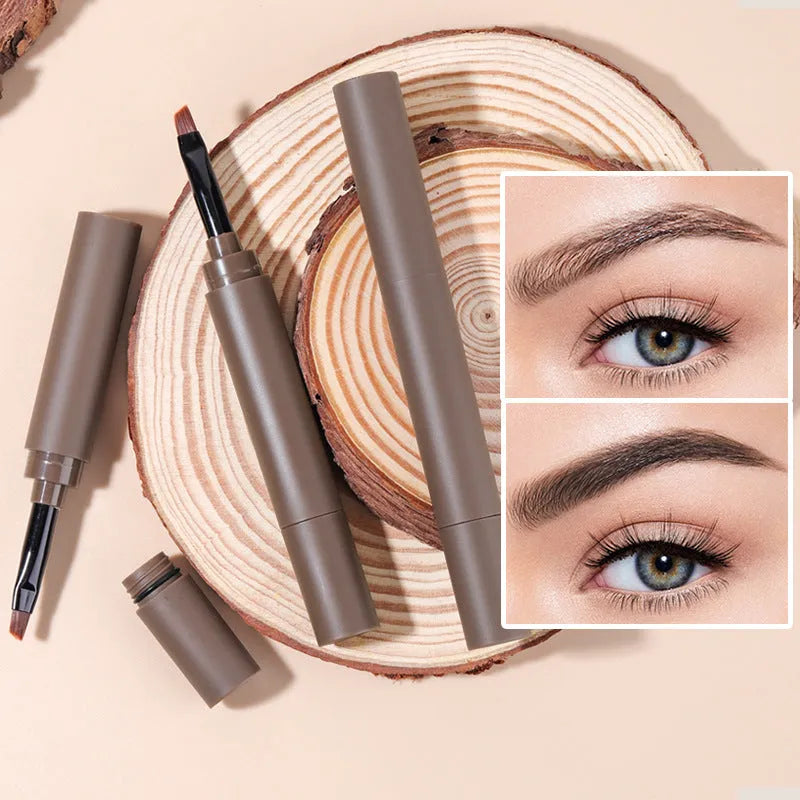 Double-headed eyebrow cream with pencil and powder in five colour options