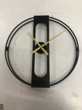 50cm round metal wall clock in black or gold colour with battery-powered movement