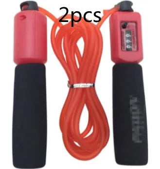 Adult fitness skipping rope with foam handles showing 3 metre PVC rope in multiple colour options
