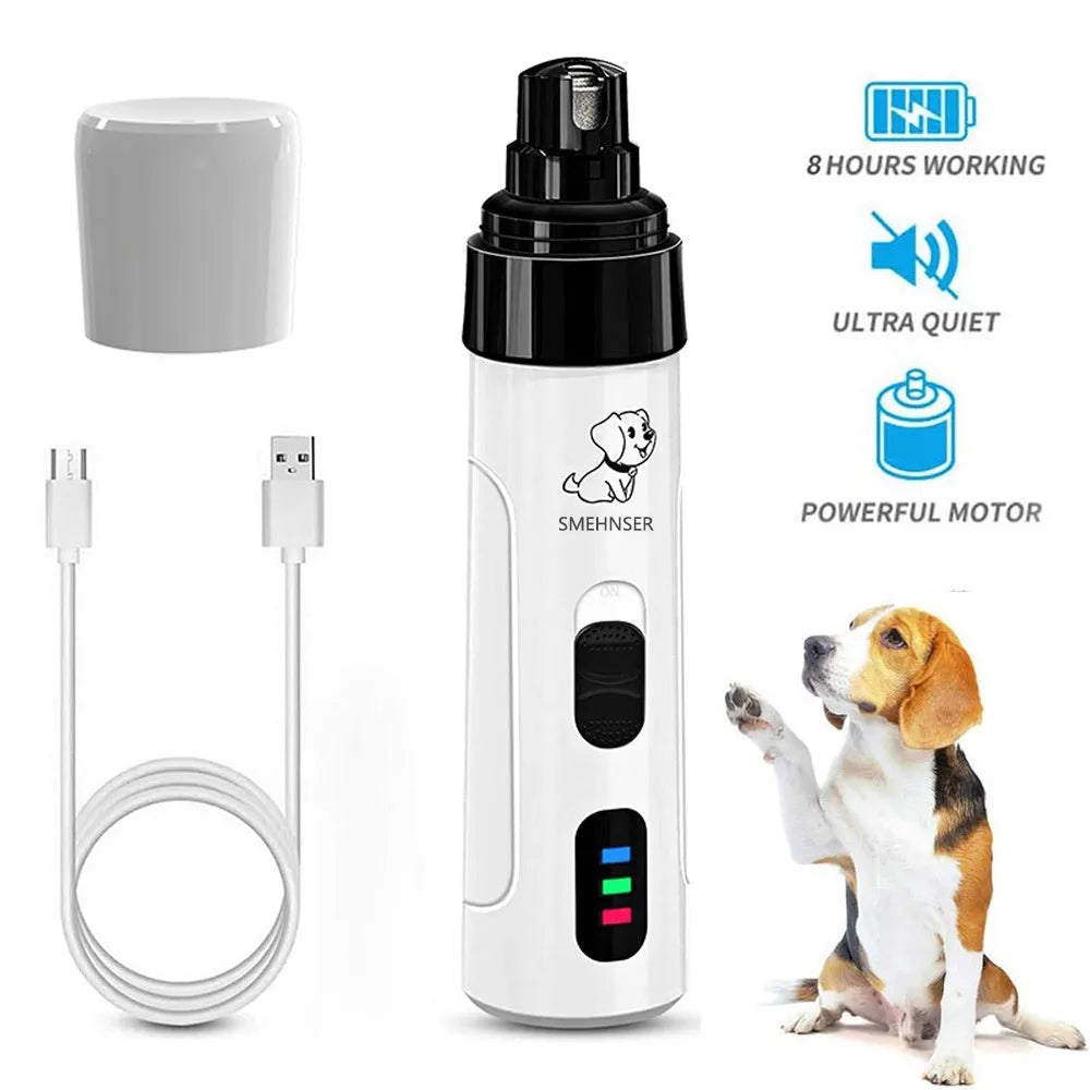 3-speed electric dog nail trimmer with LED display and dust collection system