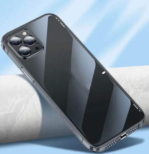 Customised acrylic couple phone case for iPhone with silicone rubber edge protection