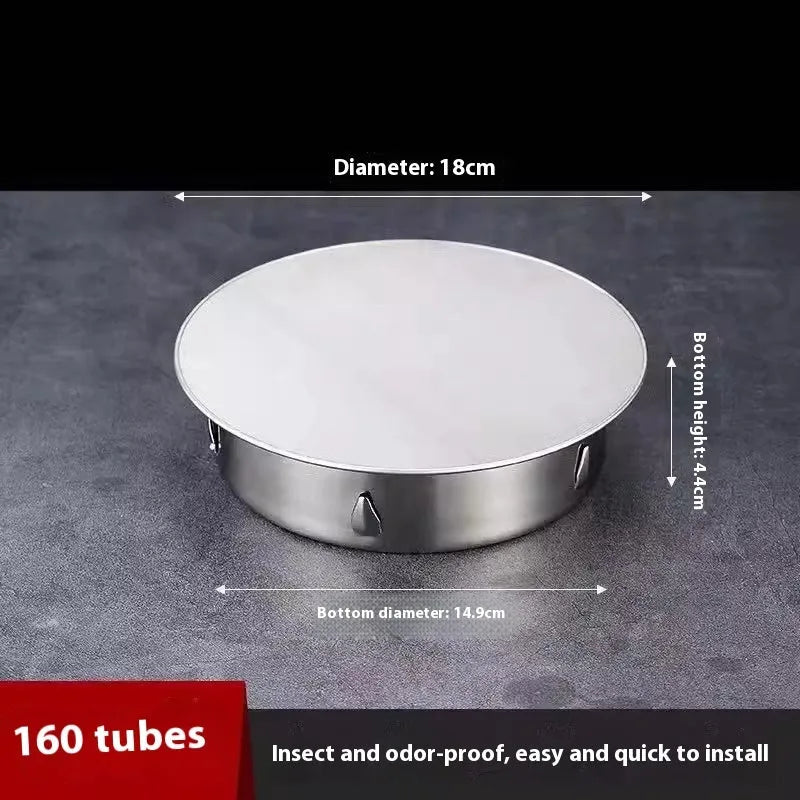 Stainless steel deodorant floor drain seal cover for 201-160mm pipes.