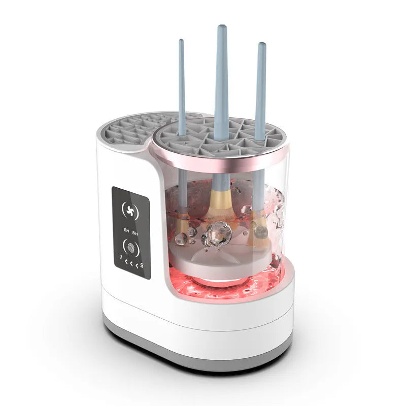 Electric makeup brush cleaner with drying chamber, 192x122x173mm, ABS PC TPE construction, EU plug variant