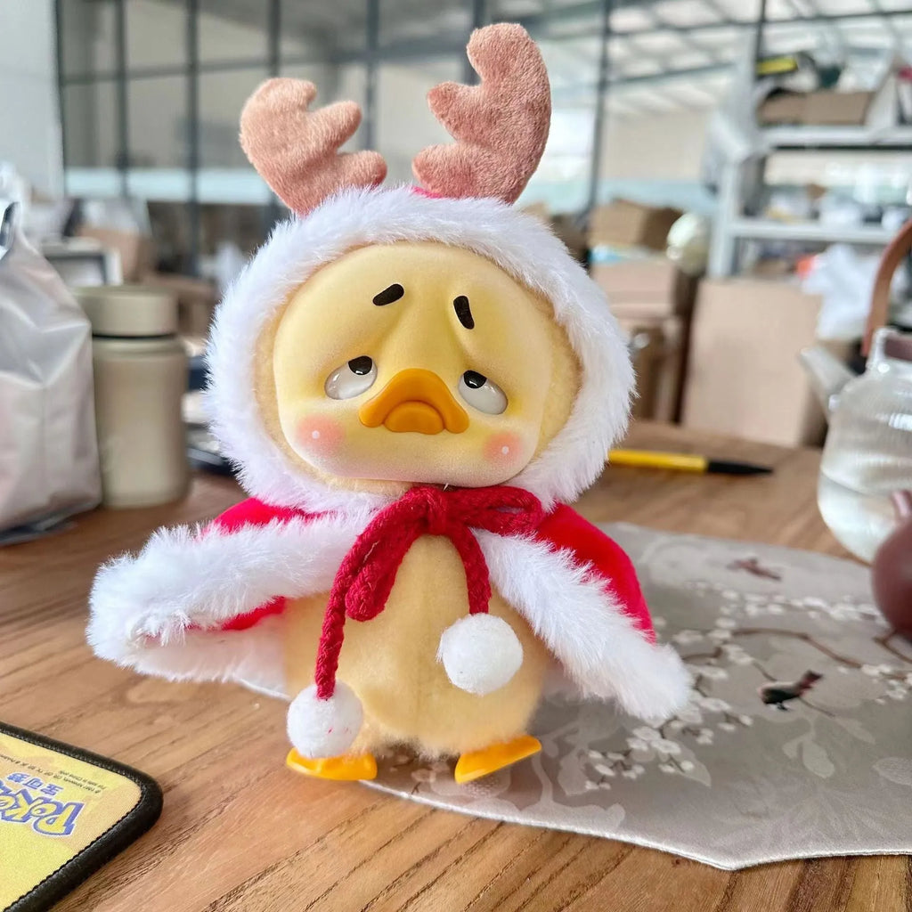 Annoying Duck doll wearing plush antlers cloak Christmas suit designed for 15CM dolls