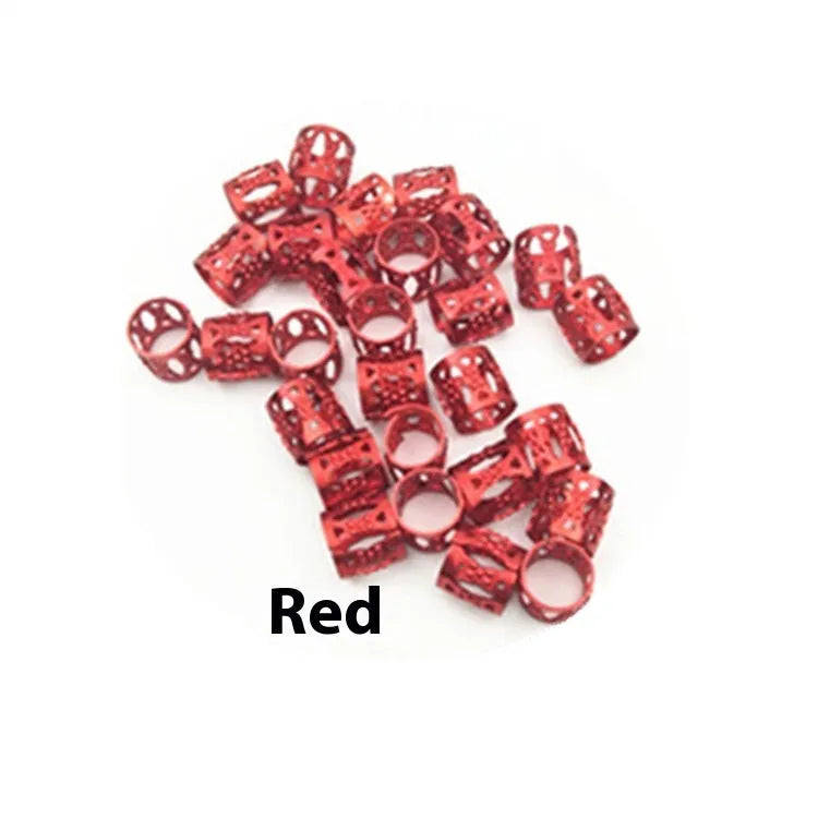 30 pack iron hollow tube hair rings for African twist braids in assorted colours
