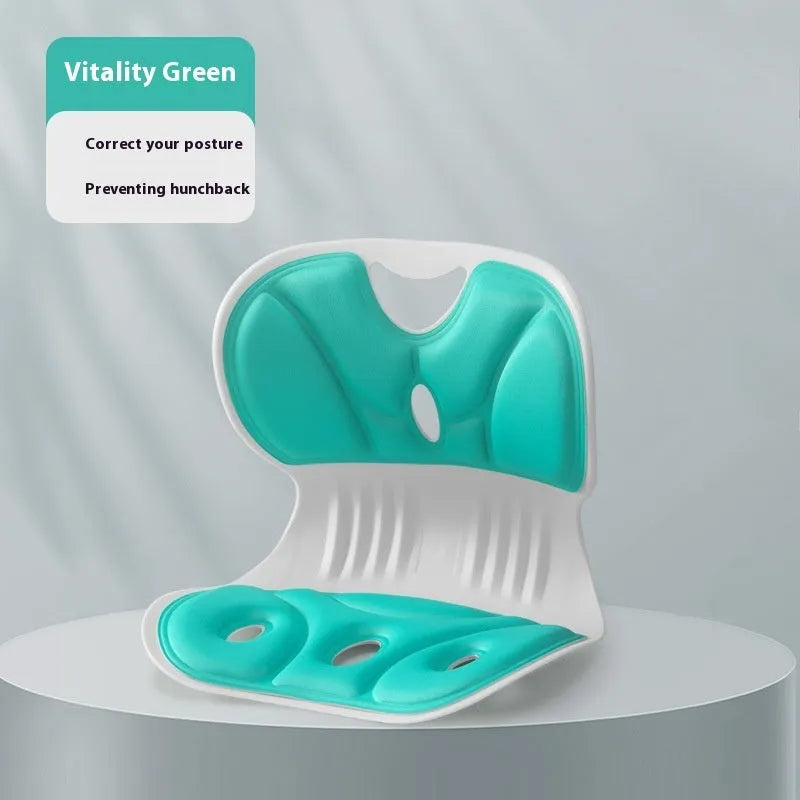 Memory foam seat cushion for lumbar support with fixing band in various colours