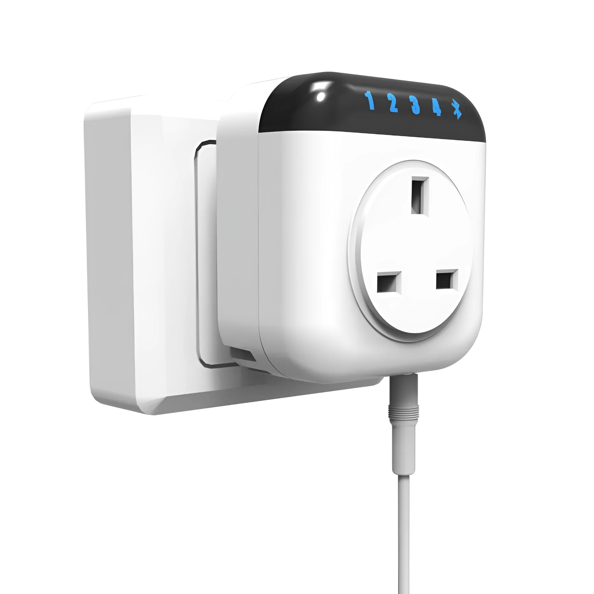 White Tuya Wi-Fi smart temperature control socket with US three-pin plug and temperature sensor probe