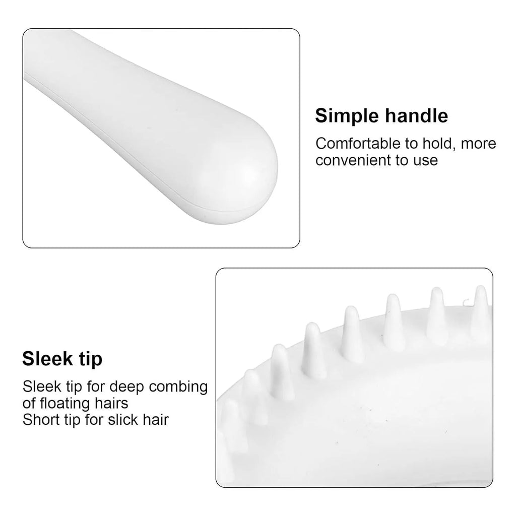 Blue and white double-sided pet grooming brush with deshedding and massage comb functions