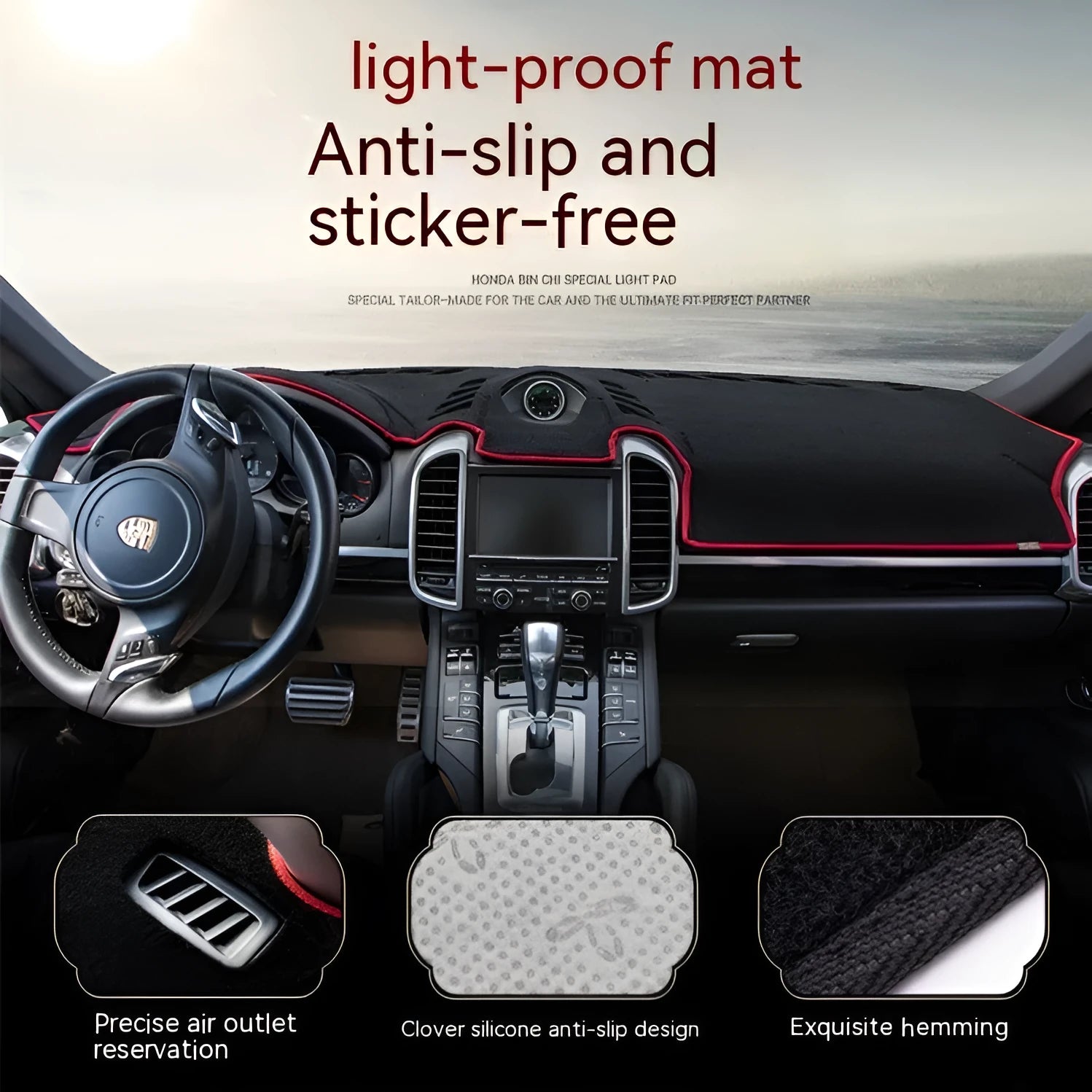 Silicone dashboard light-proof pad for old Prado vehicles with non-slip surface