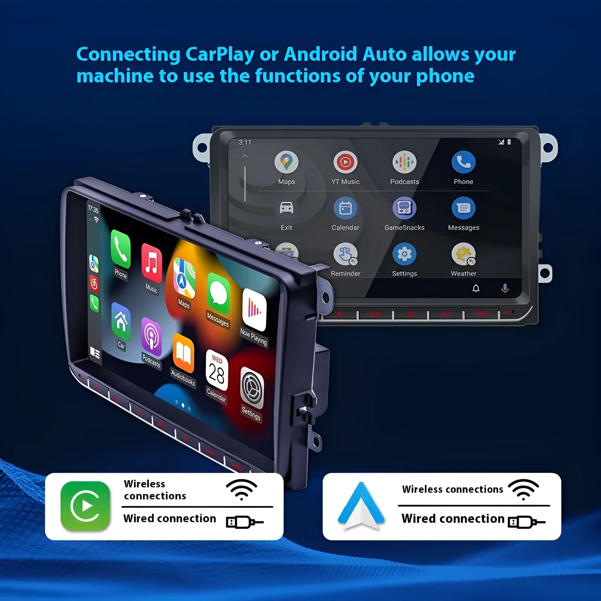 Android 9-inch car GPS navigation integrated host for Volkswagen with Bluetooth and touchscreen
