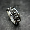Gothic retro unisex alloy ring with geometric skull ornament in Skull 3style colour