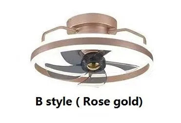 Modern ceiling fan lamp with integrated light, 500mm diameter with white acrylic shade and PC blades.