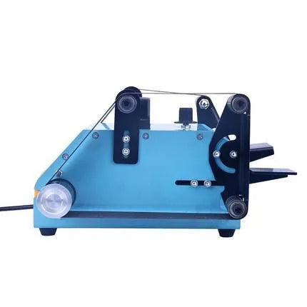 Blue desktop dual-axis belt sander with 750W motor and variable speed control