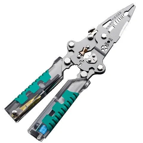 Thickened electricians' pliers wire stripper with pointed design and rust-resistant steel blades