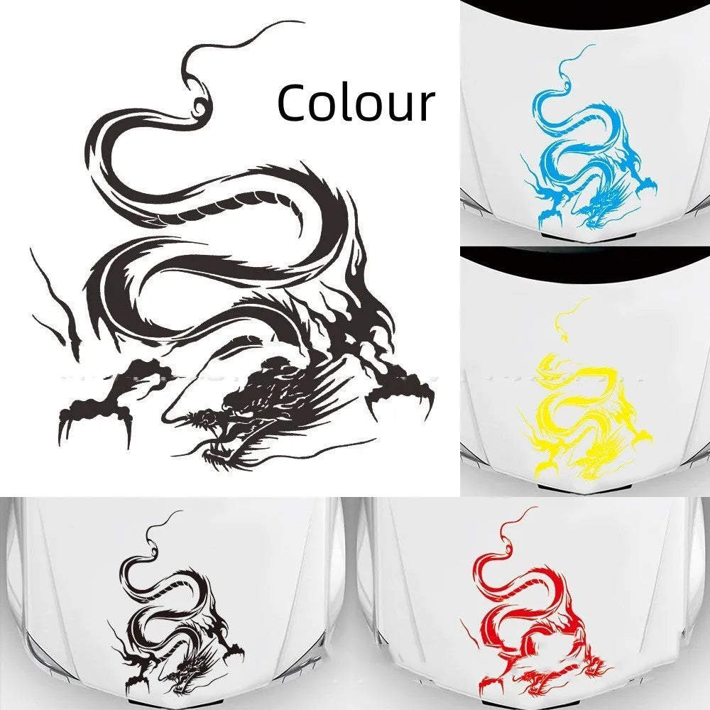 50x36 cm dragon car sticker in PET vinyl with colour options for vehicle modification