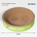 Green round cat nest bed with integrated sisal scratching surface, measuring 50cm wide.