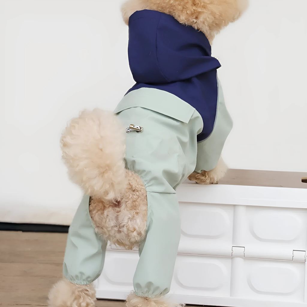 British style waterproof dog jacket in Army Green colour for small to medium sized pets