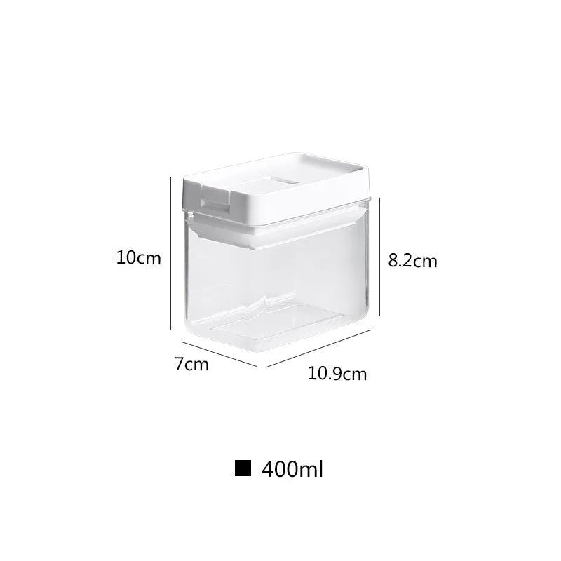 White transparent plastic storage container for grains with 400ml capacity