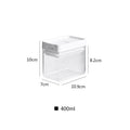 White transparent plastic storage container for grains with 400ml capacity