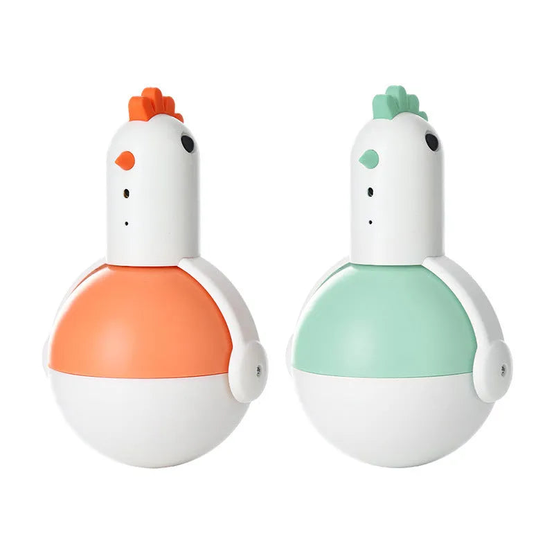 Electric cat toy chicken with laser feature and infrared sensor for automatic play activation
