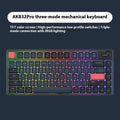 Ajazz AK832PRO green three-mode mechanical keyboard with colour screen on a desk.
