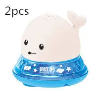 Automatic water induction whale bath toy spraying water with colourful LED lights