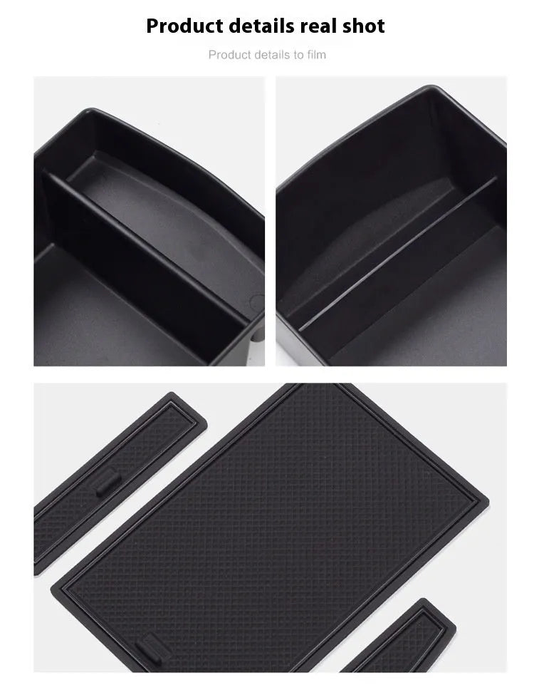 Black plastic waterproof armrest storage box for Versailles C5 X with handle