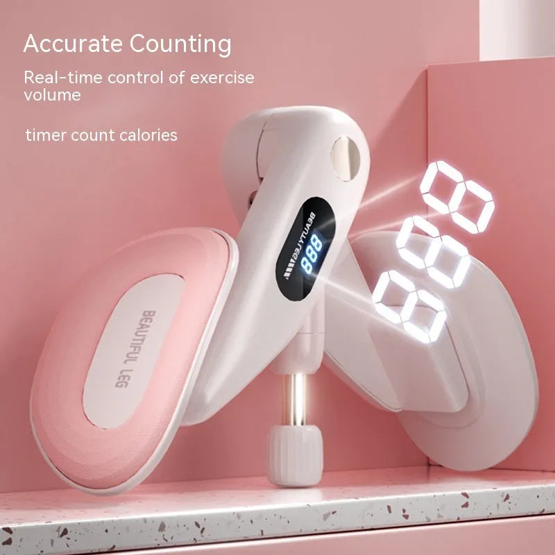 Pelvic floor muscle trainer with counter in blue, grey, green, or pink colours showing ABS plastic construction