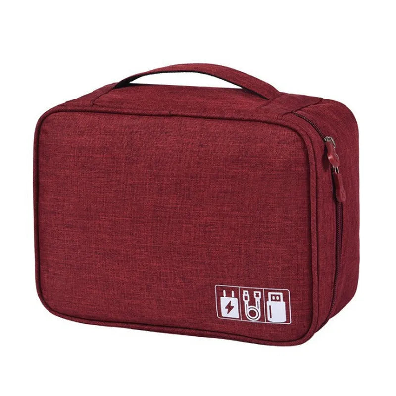 Cationic fabric digital accessories sorting bag in a choice of six colours with dimensions 245x180x100mm