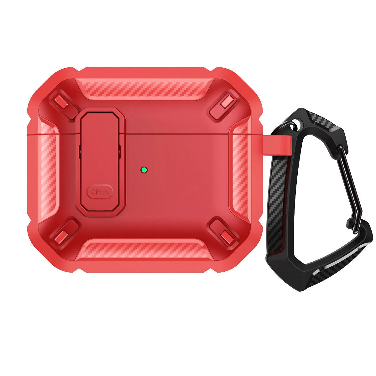 AirPods plastic clamshell protective case with hook in two-tone colours