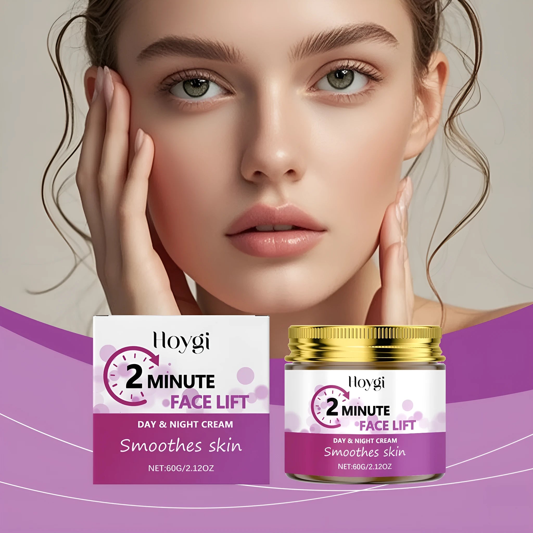 Moisturizing Firming Lifting Cream 60g pot with retinol hyaluronic acid and nicotinamide ingredients listed on label