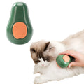Green and white cat steam brush with water spray feature and silicone teeth for pet grooming