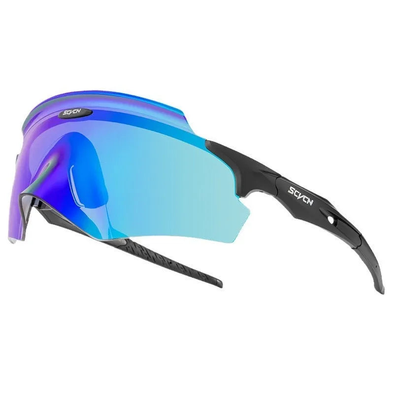 Frameless windproof athletic goggles with integrated colourful lens for sports
